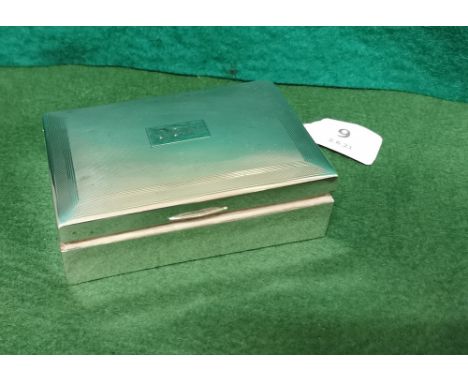 Birmingham Silver Cased Cigarette Case, initialled J.C.K, inscribed Christmas 1955, by Charles S Green &amp; Co., 13cmW x 8cm