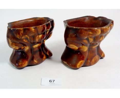 A pair of Victorian treacle glaze sash clamps in the form of wheat sheaves