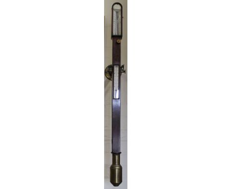 A fine mid 19th Century rosewood marine stick barometer by T.Fisher & Son Gt Yarmouth with spring mounted brass gimbal (T.Fis