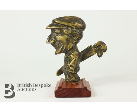 Dunlop golfer with golf caddy mascot, stamped Dunlop registered patent nr 998912, vintage era, approx 12.5 cms. -
