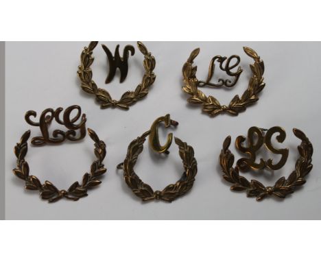 Badges (5) unusual, original, Trade badges includes 1 Mortar man, Foot Guards, 3 Light Machine Gun Marksman (includes Guards 