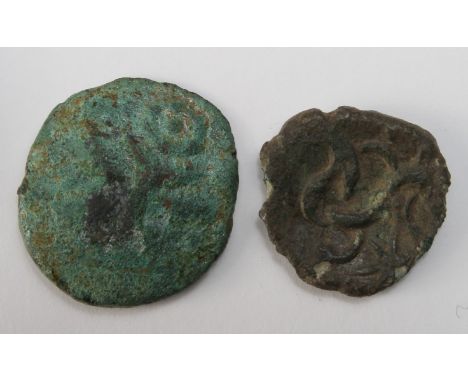Ancient British Celtic bronze plated stater of the Corieltauvi, 1-5 A.D. from the VEP CORF series, VA 920, found Goodmanham, 