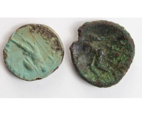 Ancient British Celtic bronze unit of the Trinovantes, Cunobeline, Warrior type, VA 2093, P/VF together with a ditto but CVNO