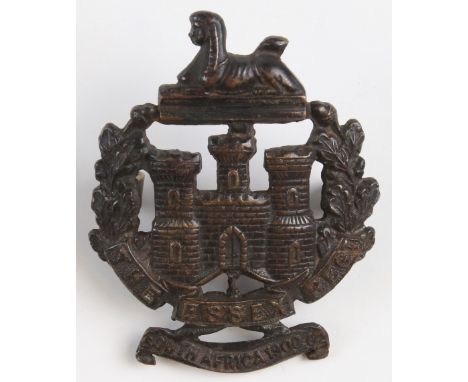 Essex Regt., 4th, 5th, 6th & 7th Battalions bronze Officer's badge, has 2 crimped fold over lugs to the reverse.  