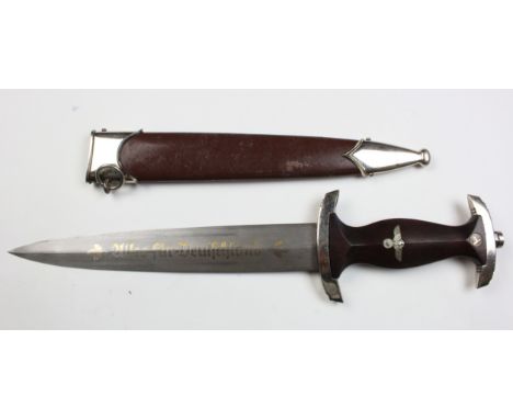 German SA dagger with remains of gilding to blade, possibly a presentation piece "Alles fur Deutchland" inscribed blade by Ca