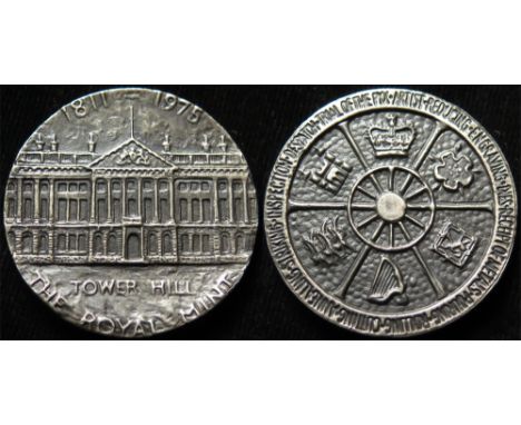 British Commemorative Medallion, hallmarked silver d.53.5mm (antique finish): Royal Mint End of Production at Tower Hill 1811