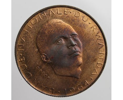 Rwanda 5 Francs 1964 Essai in bronze KM#E2 UNC and lustrous with minor cabinet friction