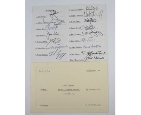 Rugby League two fold over cards, both signed in ink Wigan v Castleford R/L Cup Final 02/05/1992.  Signed by 17 players inclu