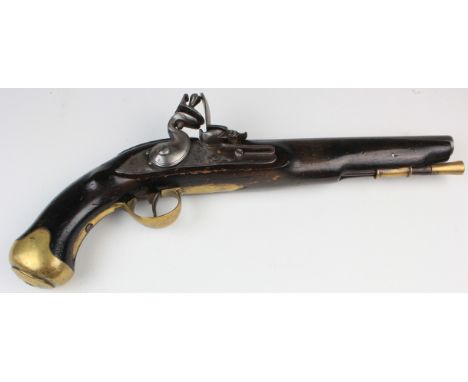 Pistol: A good model of a Napoleonic Light Dragoon Pistol. Barrel 9" under barrel rammer. Hardwood stock, brass furniture. Lo