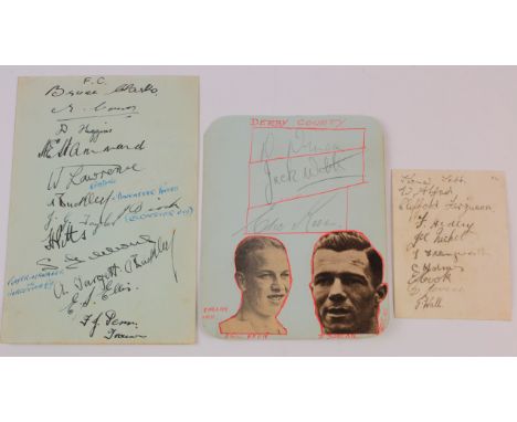 Football autographs on selection pages 1933/34 Tottenham 10 autographs with some very rare/obscure players best known G/K Nic