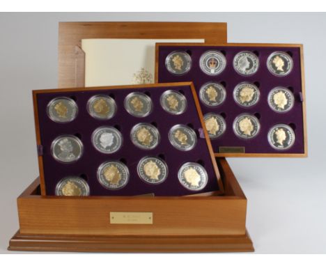 Queen Elizabeth II Golden Jubilee Collection, the 24 coin set of Silver Crown sized coins from around the world 2002-2003 som