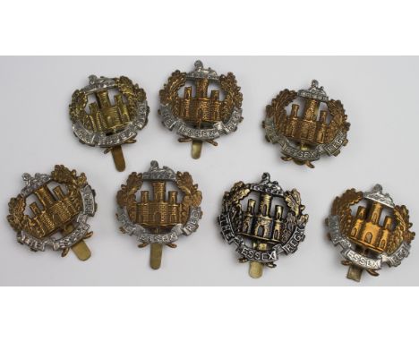 Essex Regt., 7 x O/R,  badges, all Bi-metal - all original.  