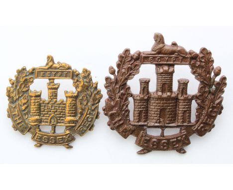 Essex Regt., Officer's bronze Hat badge & Collar badge.  