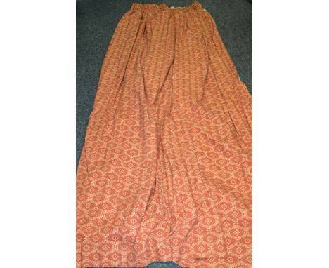 A pair of Laura Ashley  Norton Brick pattern curtains 251cm x317cm