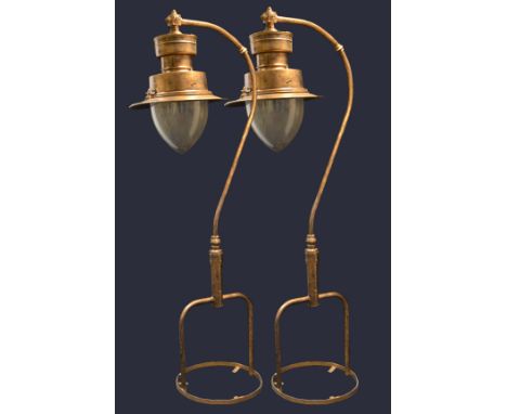 Architectural Salvage - a pair of painted street lights removed from a property in Camden Town, lights converted to electrici
