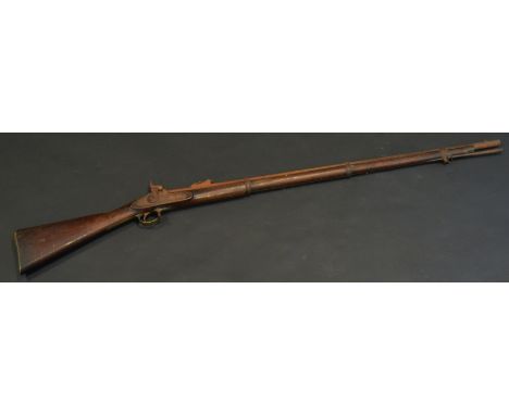 A .577 percussion three-band Tower Rifle-Musket, pattern 1853  39" barrel with ordnance and proof stamps; ladder rear-sight, 