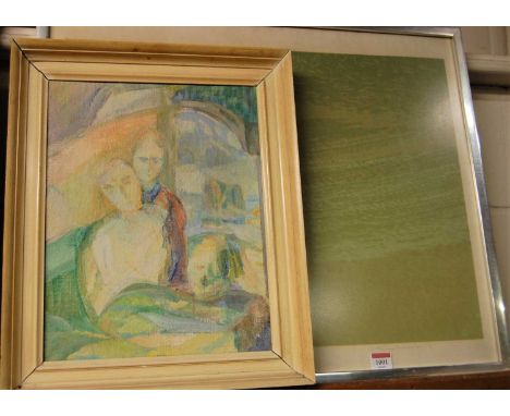 Edward ****th - Pond, lithograph, signed in pencil to the margin, numbered 1/10, and contemporary school - interior scene, wa