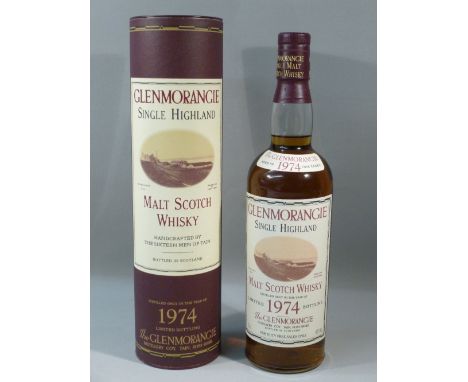 GLENMORANGIE 1974 SINGLE HIGHLAND MALT SCOTCH WHISKY 75cl, 43% vol., IN TUBE