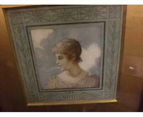 19TH CENTURY ENGLISH SCHOOL, watercolour, Portrait of a lady, mount inscribed  Lel   Noon , 2 “  x 2 “  