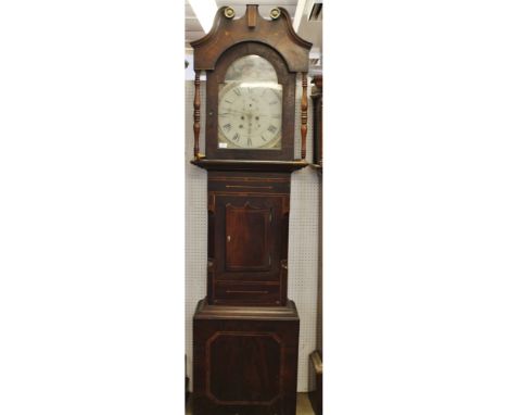 Mid-19th century mahogany and boxwood inlaid and rosewood crossbanded 8 day longcase clock, Stonehouse   Leeds, the hood with