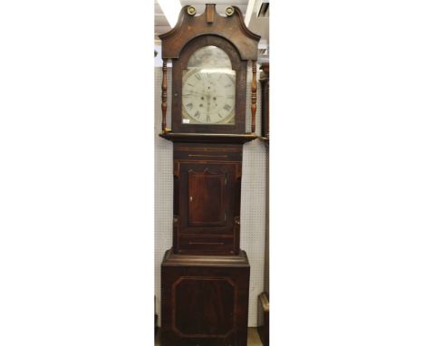 Mid-19th century mahogany and boxwood inlaid and rosewood crossbanded 8 day longcase clock, Stonehouse   Leeds, the hood with