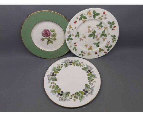 Two modern Royal Worcester plates and a circular stand