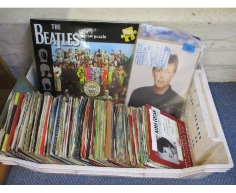 A 2002 Paul McCartney concert ticket, brochure and photograph, together with a Beatles jigsaw puzzle, a guitar book and mixed