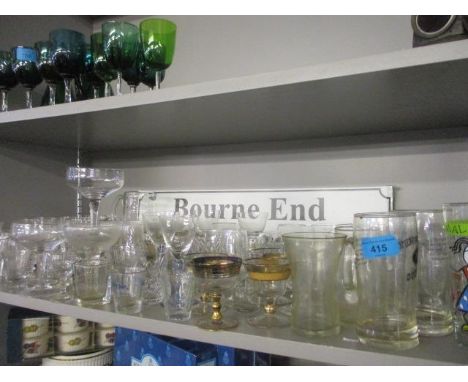 Stuart Crystal water glasses and mixed glassware to include etched champagne saucers 
