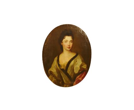 French School (18th century)Portrait of a lady, Oil on canvasOval, 74cm x 59.5cm.