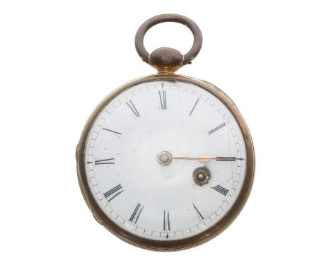 Small gilt metal verge pocket watch, the fusee movement signed Thos Nurse, Lynn, 3464, no. 2832, with plain balance cock, fla