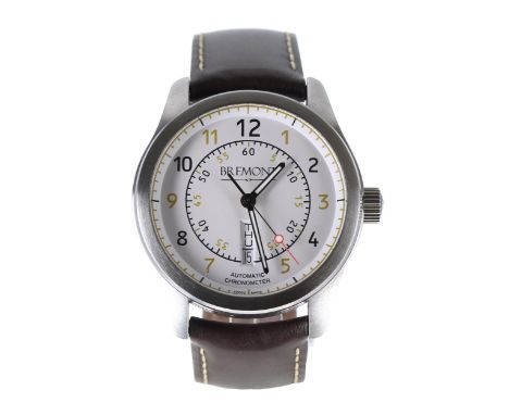 Bremont Pilot Chronometer automatic gentleman's wristwatch, reference no. BC-52/WH, serial 61x, circa 2012, silvered dial, ex