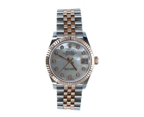 Rolex Oyster Perpetual Datejust 31 stainless steel and Everose gold lady's wristwatch, reference no. 278271, serial no. 2U21S