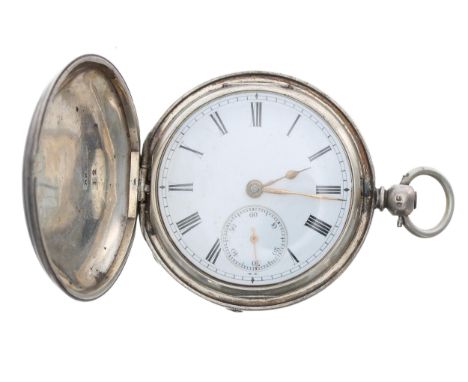 Victorian silver fusee lever hunter pocket watch, London 1873, unsigned movement, no. 51968, with plain balance cock, steel t