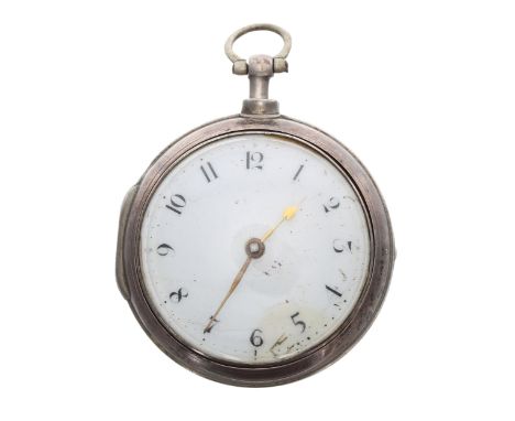 Early 19th century silver verge pair cased pocket watch, London 1815, the fusee movement signed Henley, London, no. 6712, wit