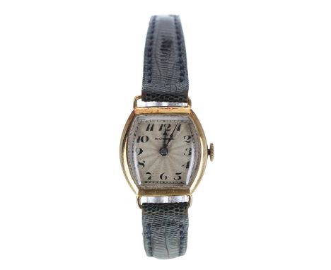Rolex 18ct wire-lug lady's wristwatch, import hallmarks London 1919, signed silvered dial, 15 jewel timed 6 positions for all