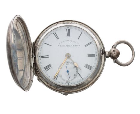 Victorian silver lever hunter pocket watch, Chester 1898, the movement signed W.E. Watts & Co. Ltd, Whitminster Works, Glouce