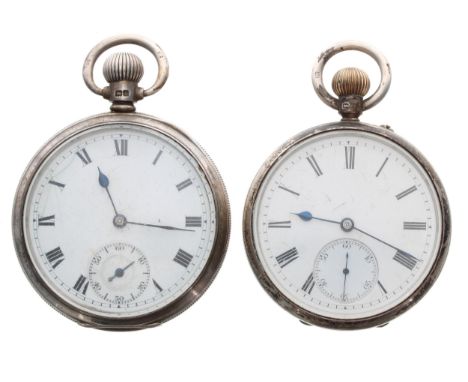 Silver lever pocket watch, Birmingham 1901, unsigned three quarter plate movement, no. 207493, the dial with Roman numerals a