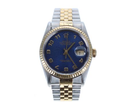 Rolex Oyster Perpetual Datejust stainless steel and gold gentleman's wristwatch, reference no. 16233, serial no. Y594xxx, cir