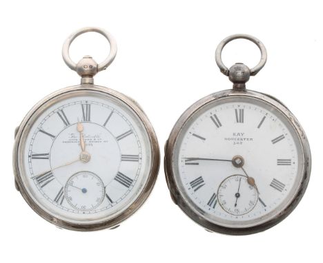 Kay silver lever engine turned pocket watch, Chester 1896, the movement signed Kay, Worcester, no. 187600, signed Roman numer