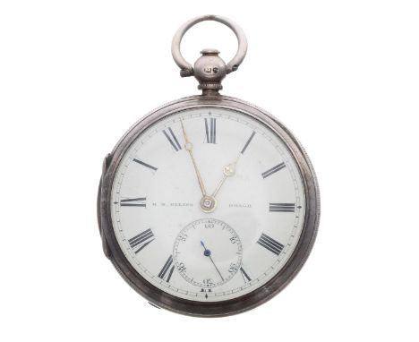 19th century silver fusee lever pocket watch, London 1889, the movement signed R.M. Nelson, Omagh, no. 33689, with engraved b
