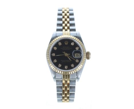 Rolex Oyster Perpetual Datejust gold and stainless steel lady's wristwatch, reference no. 69173, serial no. 965xxxx, circa 19