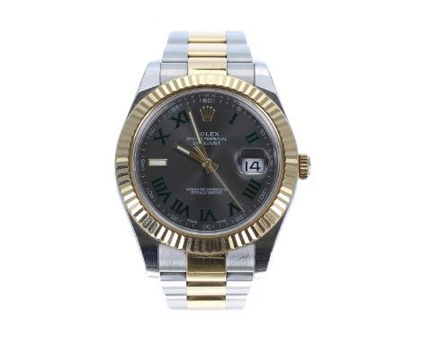 Rolex Oyster Perpetual Datejust II 41 'Wimbledon' stainless steel and gold gentleman's wristwatch, reference no. 116333, seri