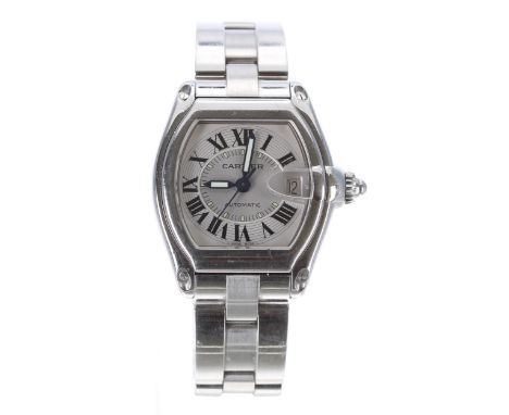 Cartier Roadster automatic stainless steel gentleman's wristwatch, reference no. 2510, serial no. 36244xxx, circa 2002, two-t