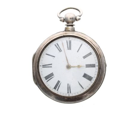 19th century silver verge pair cased pocket watch, London 1846, the fusee movement inscribed Spring Grove, no. 13708, with pi