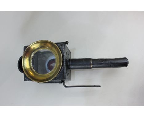 A 19th century style carriage/coach lamp with brass trim, 38cm