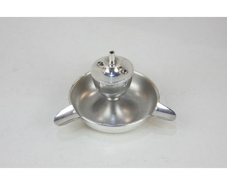 An Edward VII silver table lighter and ashtray, maker Samuel M Levi, Birmingham 1903