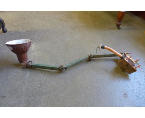 An industrial anglepoise lamp