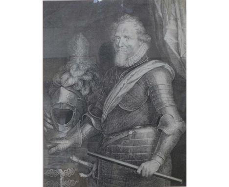 A print of King Henry IV of France, 37 x 28cms, framed