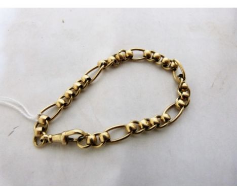 A 9ct roller link bracelet. 17.4g