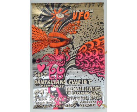 Psychedelia: Martin Sharp (1942-2013): psychedelic silkscreen printed poster promoting two shows at the Roundhouse UFO, Danta